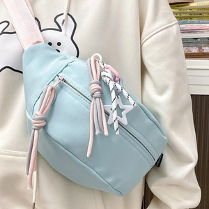 Damen Brusttasche Große Kapazität Casual Polyester Umhängetasche Japanischer Stil Leichte Street Sport Gürteltasche Mit Stern Anhänger