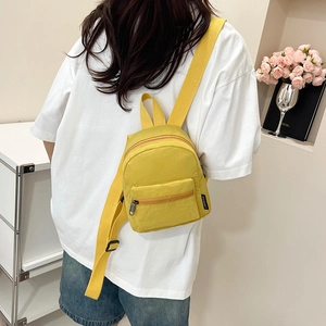 Women Mini Backpack Lightweight Polyester Fabric Casual Daypack For Travel School Solid Color Fashion Small Bag