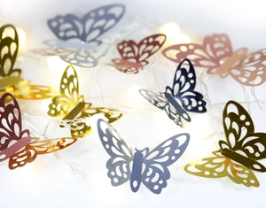 3D metallic hollow butterfly wall stickers with intricate laser-cut patterns for decor