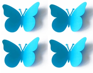 Sky blue 3D hollow butterfly wall stickers for festive home party decoration