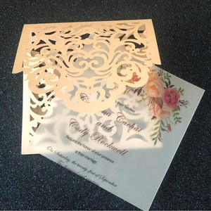 Elegante Europäische Lasergeschnittene Hochzeitskarten Blumen Hohl Perlpapier Für Verlobung Hochzeit Und Brautparty