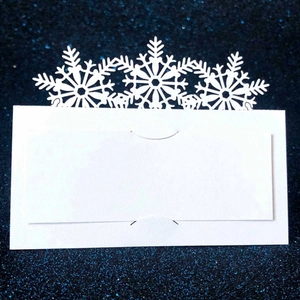 Snowflake Laser Cut Place Cards Artificial Pearl Paper Name Seat Cards For Christmas Winter Wedding Party Banquet Table Decoration