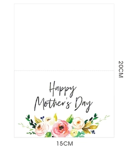 Detailed view of Happy Mother's Day floral card with 20cm by 15cm dimensions