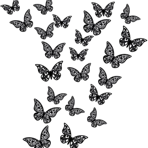 3D Hollow Butterfly Wall Stickers Laser Cut Artificial Pearl Paper Butterfly Decals For Party Wedding Home Decor Modern DIY Art Crafts