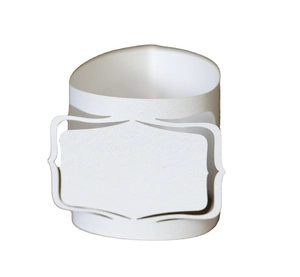 Rond de serviette en papier blanc découpé au laser avec cadre élégant pour décor