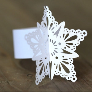 Elegant Laser Cut Artificial Pearl Paper Napkin Rings With Hollow Snowflake Butterfly Design For Wedding Christmas Banquet Party Table Decoration