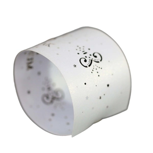 White laser-cut napkin ring with hollow patterns for wedding and holiday banquet decor