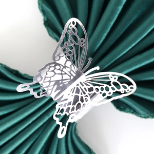Butterfly Napkin Rings Artificial Pearl Paper Hollow Out Laser Cut Decorative Buckles For Wedding Banquet Dinner Table Decoration