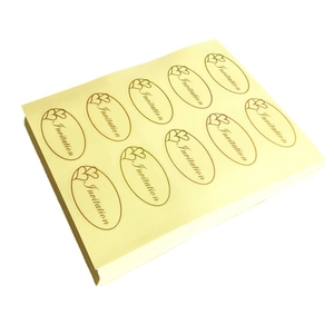 Golden Invitation stickers with double heart design for wedding envelope sealing