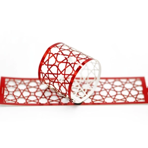 Reflective Paper Napkin Ring Laser Cut Geometric Hollow Star Pattern For Wedding Party Table Decoration Banquet