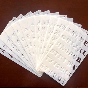 11-piece set of transparent PET alphabet and number stencils for creative DIY painting
