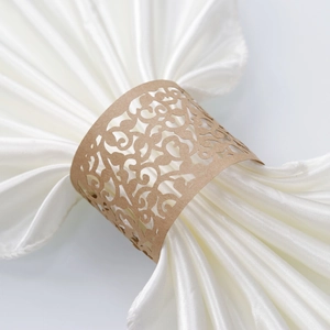 Elegante Lasergeschnittene Hohl Rankenblumen Serviettenringe Für Hochzeit Bankett Party Tischdekoration Kraftpapier Karton Serviettenhalter