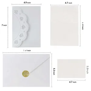 Faire-part de mariage ajouré laser avec motif rose, enveloppes et cartes RSVP