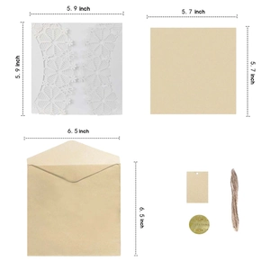 Laser cut floral invitation set with kraft paper inserts and vintage string seals