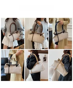 Collage von Model mit übergroßer Canvas-Einkaufstasche in verschiedenen Streetstyles