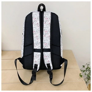 Detail of backpack back with breathable mesh padding and adjustable shoulder straps