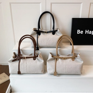 Damen Segeltuch Kunstleder Tragetasche Große Kapazität Patchwork Schultertasche Retro Pendler Handtasche Lässige Büro Tasche