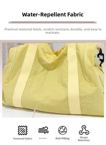 Waterproof nylon gym bag detail showing moisture resistance and textured fabric