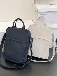 Borsa tote minimalista in tessuto Oxford nero e bianco con tracolla regolabile
