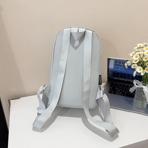 Sac à dos d'école bleu clair minimaliste à grande capacité avec vue de l'arrière
