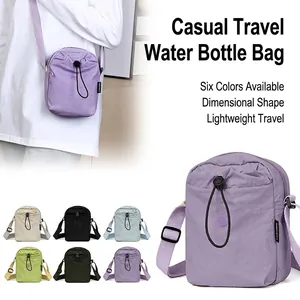 Borsa a Tracolla da Donna in Nylon Leggera Porta Borraccia Borsa a Spalla Portacellulare Mini Borsa Quadrata Casual per Outdoor Quotidiano Viaggi