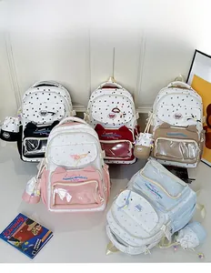 Star pattern school bags with cat ears and transparent windows in five colors