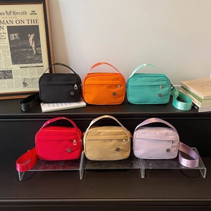 Lightweight Nylon Shoulder Bag For Women Casual Crossbody Square Bag Versatile Solid Color Small Handbag For Daily Travel Commute