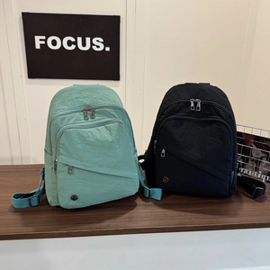 Minimalist nylon casual backpack with large capacity and multi-pocket waterproof design
