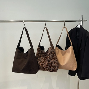 Sac Cabas Femme Grande Capacité en Daim Synthétique Imprimé Léopard Vintage Sac à Épaule Commuter Sac Hobo Souple
