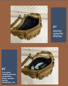 Internal view showing large storage capacity for iPad and gadgets in tactical waist bag