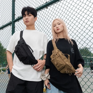 Tactical cross-body outdoor chest bags in black and khaki for men and women