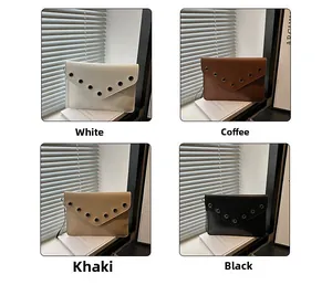 Grille détaillée de pochettes enveloppes en blanc, marron, kaki et noir