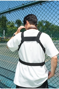 Vue arrière des sangles tactiques réglables en nylon en H pour sports de plein air