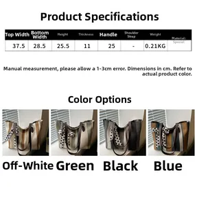 Detailed dimension guide for striped tote bag featuring polka dot bow and multiple colors