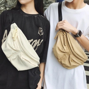 Men Street Trend Cargo Chest Bag Nylon Multi-pocket Pleated Design Crossbody Bag Large Capacity Sporty Waist Pack For Daily