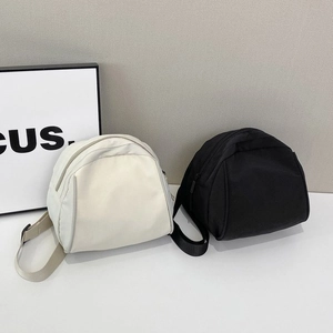Minimalist canvas crossbody chest bags in black and beige with adjustable wide straps