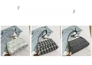 Comparaison de sacs à bandoulière chics à motifs de carreaux, papillons et pois