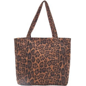 Chic leopard print oversized tote bag for women featuring long handles and casual style