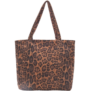 Large leopard print tote bag for women with dual handles and spacious canvas interior