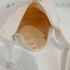Large capacity canvas tote bag with herringbone pattern and secure zipper inner pocket