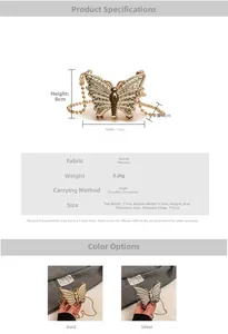 Detailed comparison of gold and silver mini butterfly evening bags with rhinestone texture