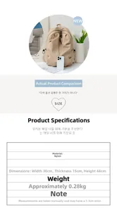 Detailed view of large nylon backpack dimensions 30x15x44cm weighing only 0.28kg