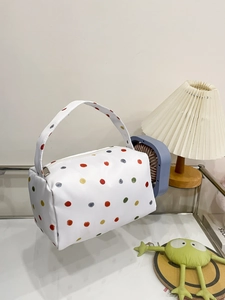 Nylon Colorful Polka Dot Cosmetic Bag For Women Portable Travel Makeup Storage Case Printed Handbag Toiletry Pouch With Zipper