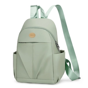Waterproof mint green nylon backpack for students with large capacity and multi-pockets
