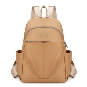 Waterproof nylon backpack in khaki with Forever logo and spacious compartments