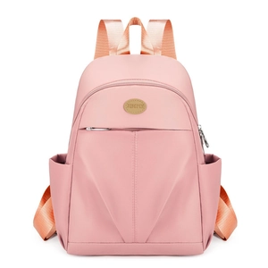 Waterproof nylon backpack for women with large capacity and pink stylish design