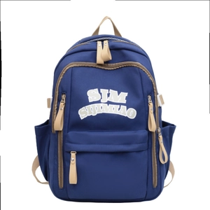 Minimalist navy blue high-capacity laptop backpack with multi-compartment design