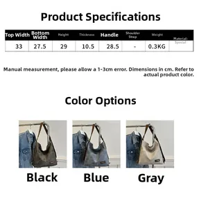 Size guide for minimalist women shoulder bag with detailed dimensions and weight table