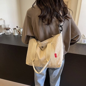 Large Capacity Nylon Tote Bag For Women Casual Streetwear Shoulder Bag Fashion Student School Bag Commuting Crossbody Bag