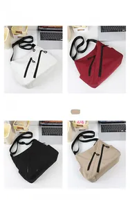 Vue détaillée de sacs bandoulière en nylon en blanc, rouge, noir et coloris kaki